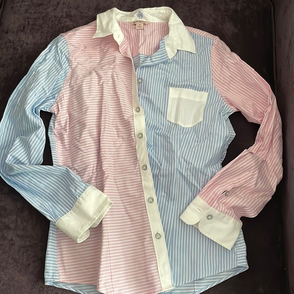 Brooks Brothers Red Fleece Color Block Shirt - image 1